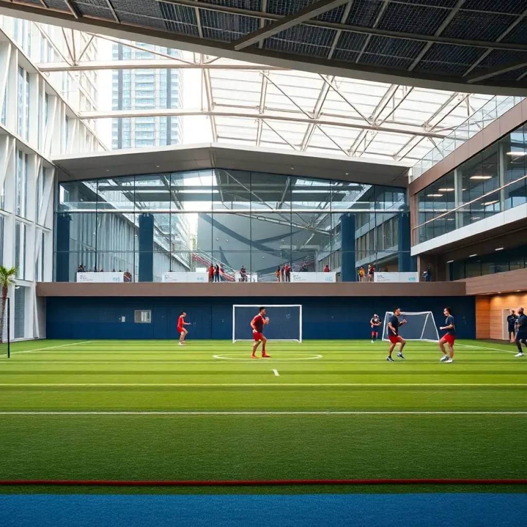 Modern practice facility for Marian University in Indianapolis