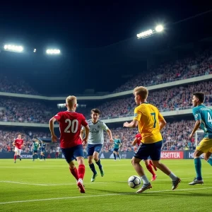 A soccer match featuring rising stars at the MLS NEXT All-Star Game.