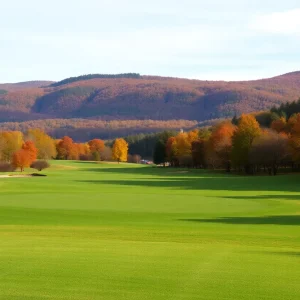Scenic view of a golf course at Oglebay Golf Resort
