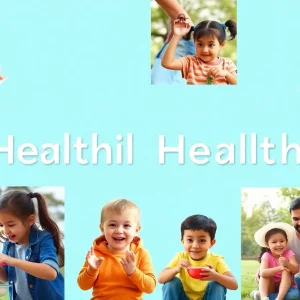 Children engaged in healthy activities together in a park.