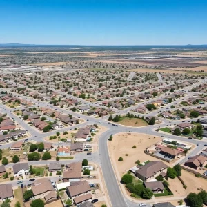 A view of residential homes in Pueblo, Colorado