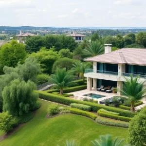 Exterior view of a luxury home in Romulus, Seneca County.