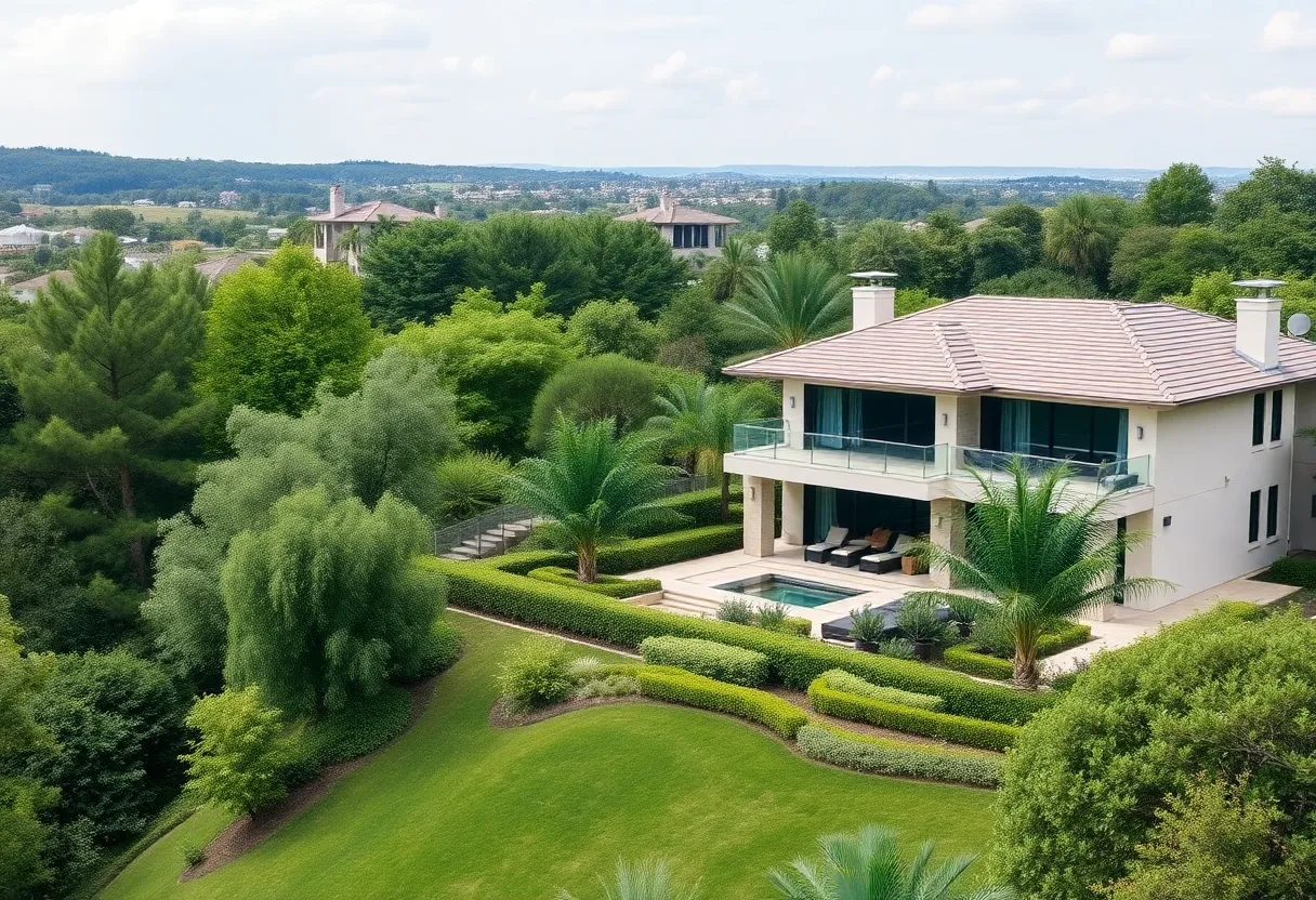 Exterior view of a luxury home in Romulus, Seneca County.
