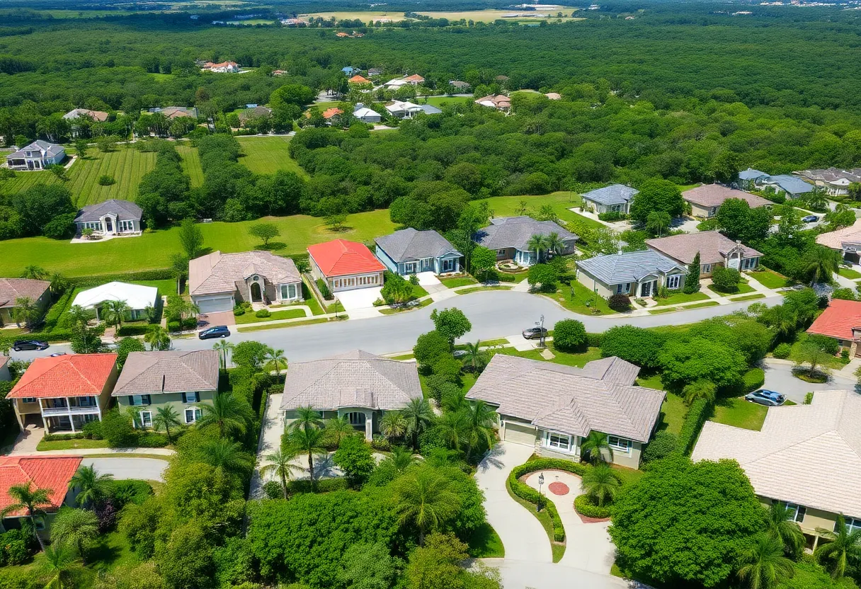 View of homes in Sarasota-Manatee neighborhood showing real estate market dynamics.