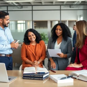 Group discussion on personal injury rights in an office setting