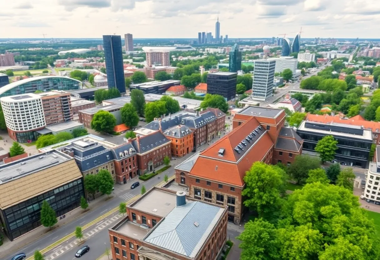 Skyline of Utrecht and Eindhoven highlighting technology and innovation.