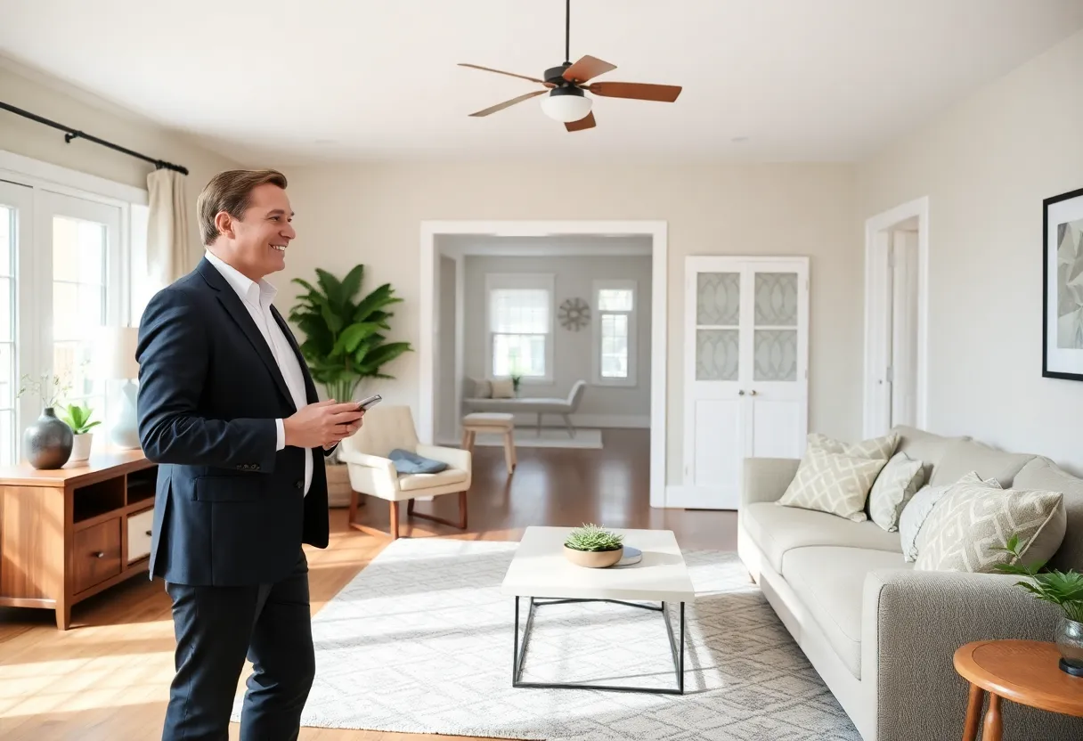 Open house event in Indianapolis with real estate agent and visitors