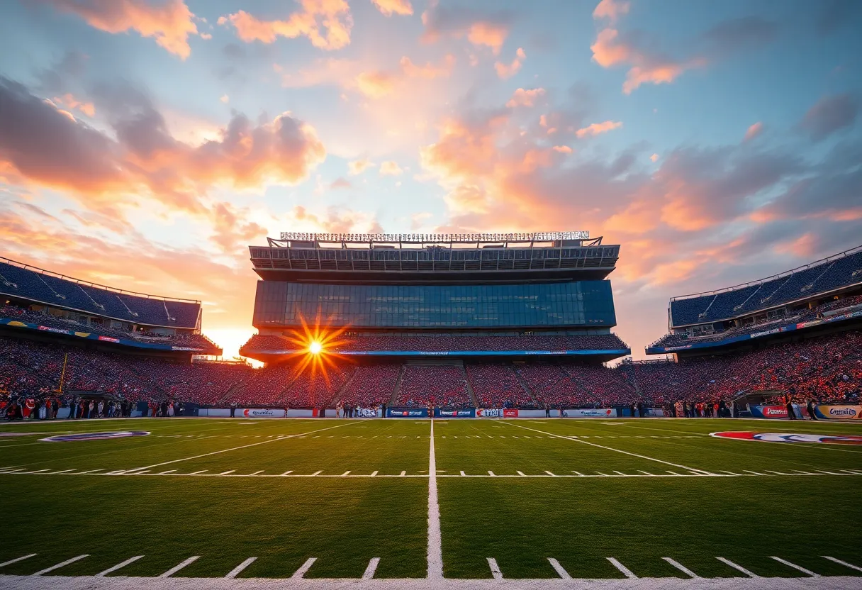 Football game between the Denver Broncos and Indianapolis Colts at Lucas Oil Stadium.