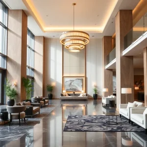 Stylish hotel lobby representing modern hospitality