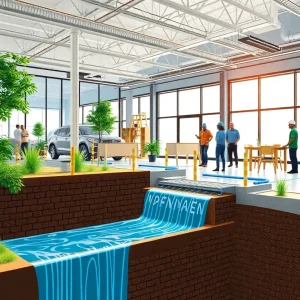 Infrastructure work in progress showcasing engineering design and collaboration.