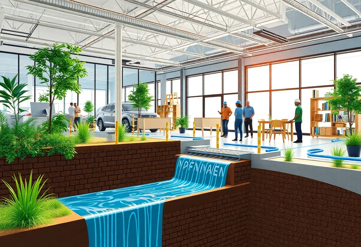 Infrastructure work in progress showcasing engineering design and collaboration.