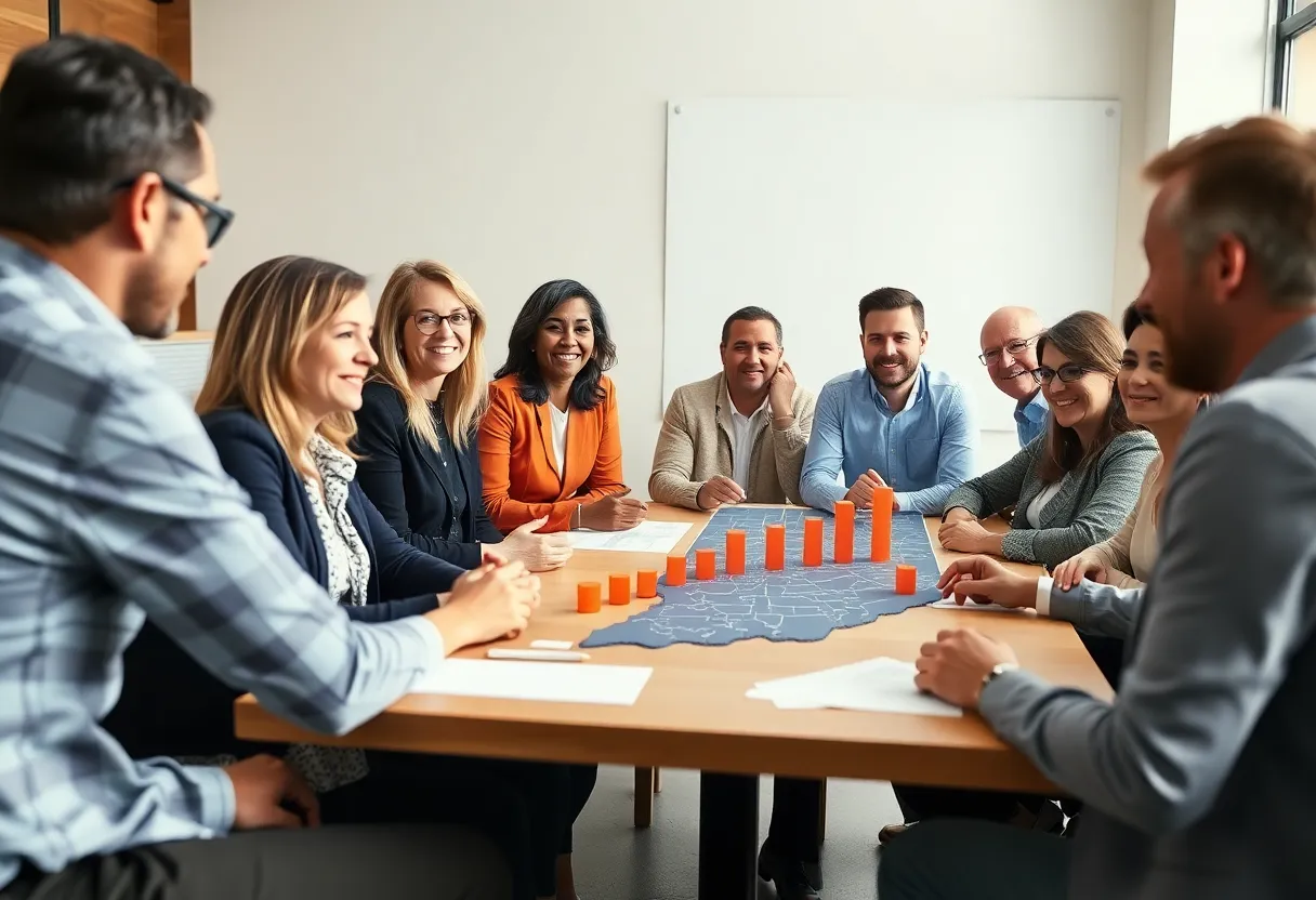 Local leaders discussing Indiana's economic development strategy