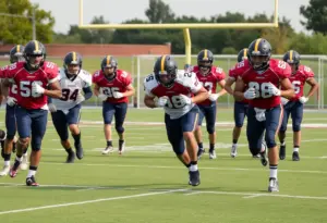Indianapolis Colts football team practicing on the field