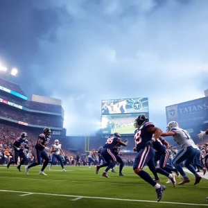 Indianapolis Colts facing Tennessee Titans in NFL game at Nissan Stadium