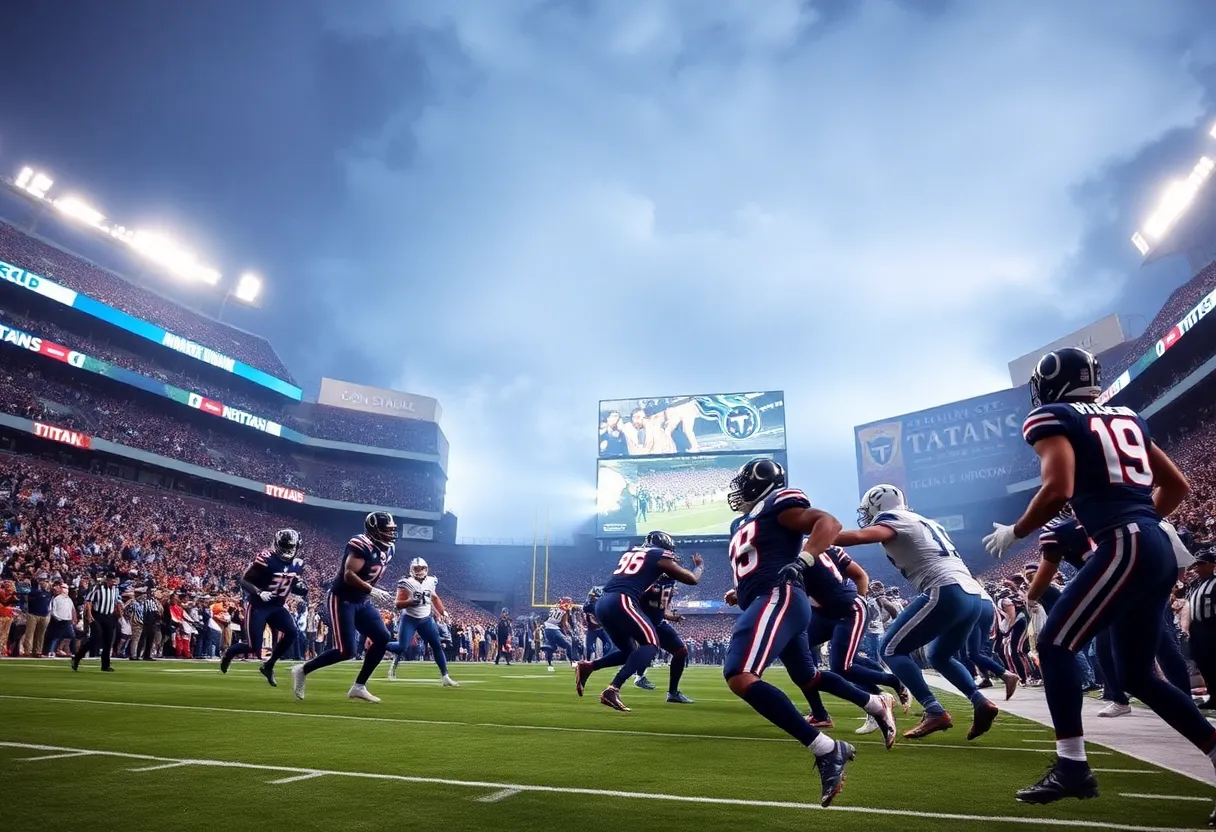 Indianapolis Colts facing Tennessee Titans in NFL game at Nissan Stadium