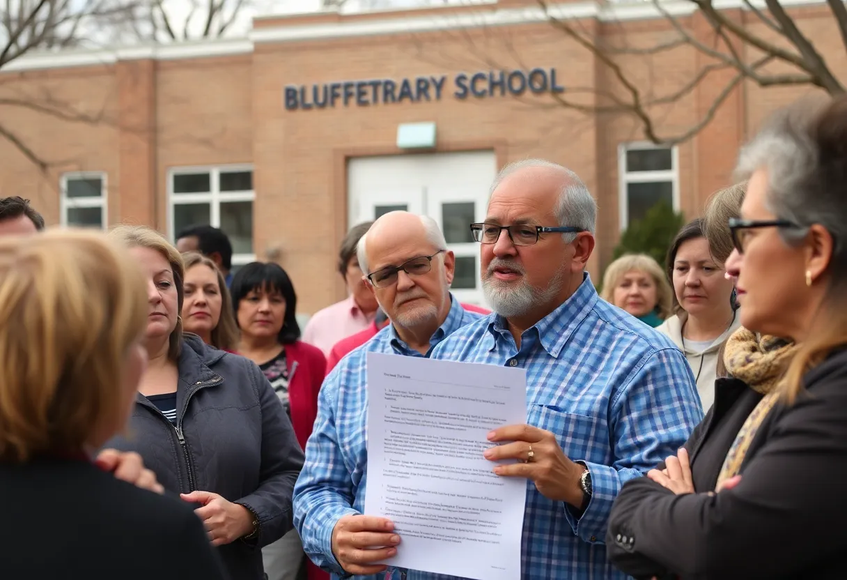 Community meeting regarding Bluff Elementary's budget crisis