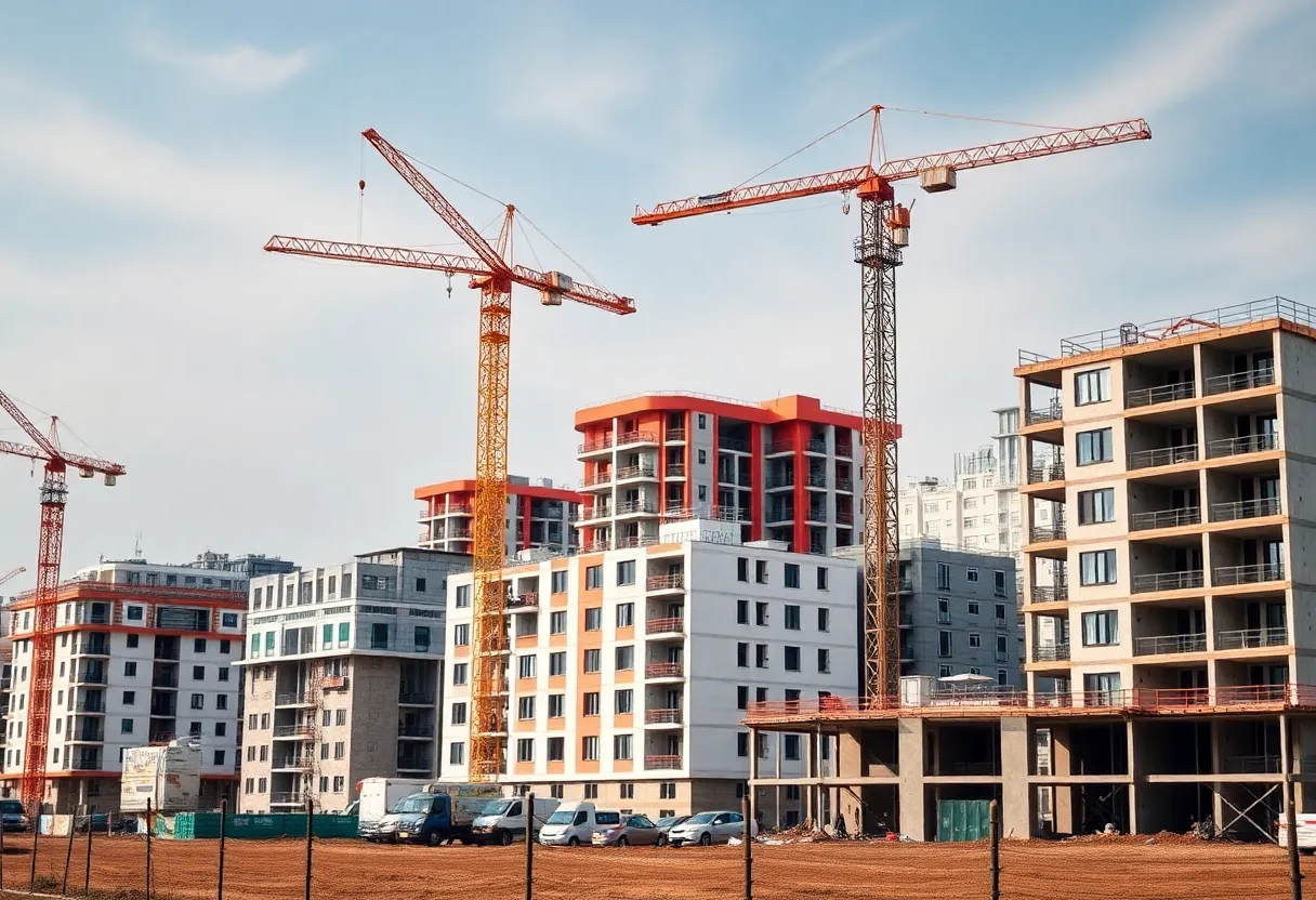 An overview of various construction projects in progress.