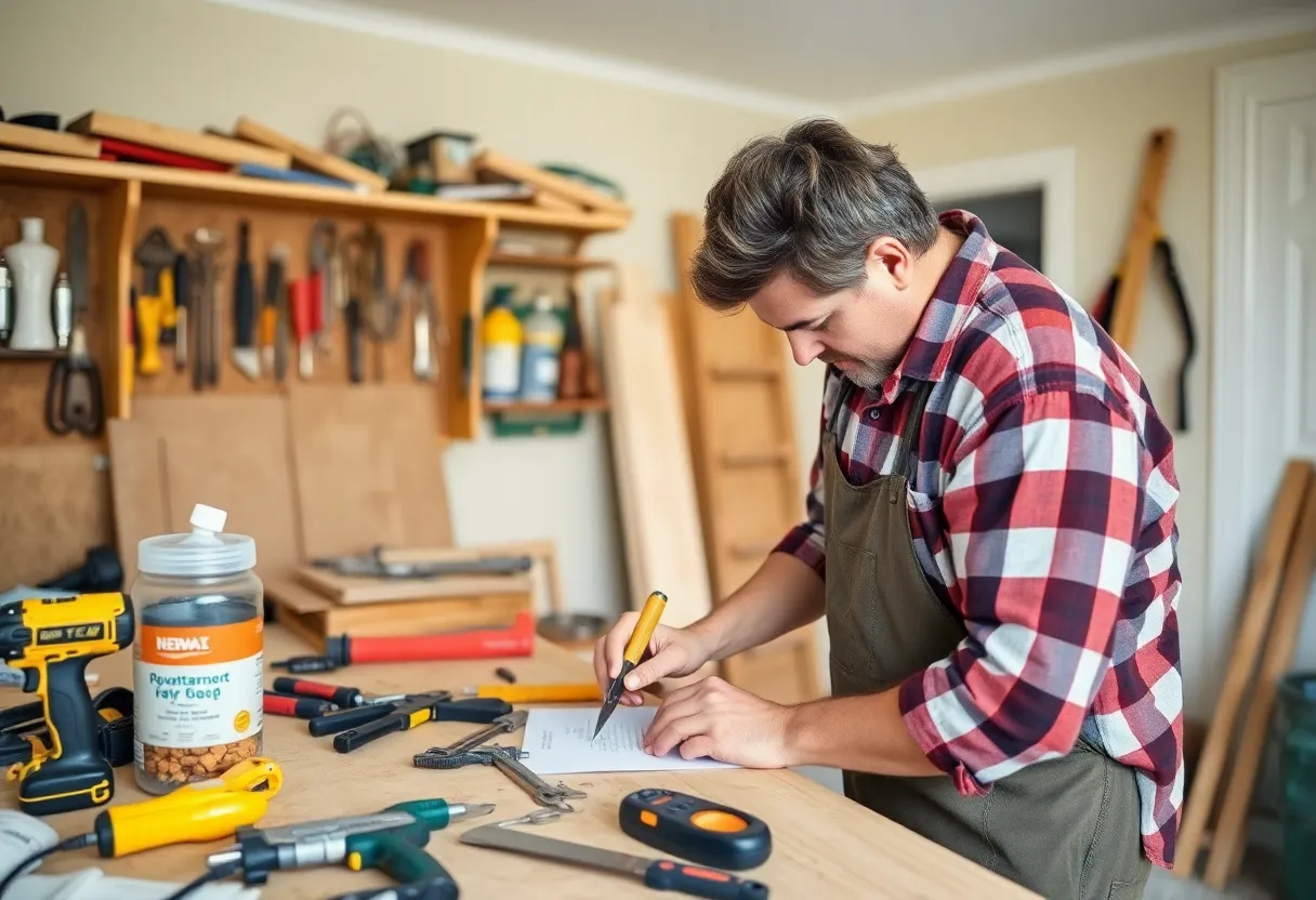 Homeowner engaged in a DIY repair project in Indianapolis