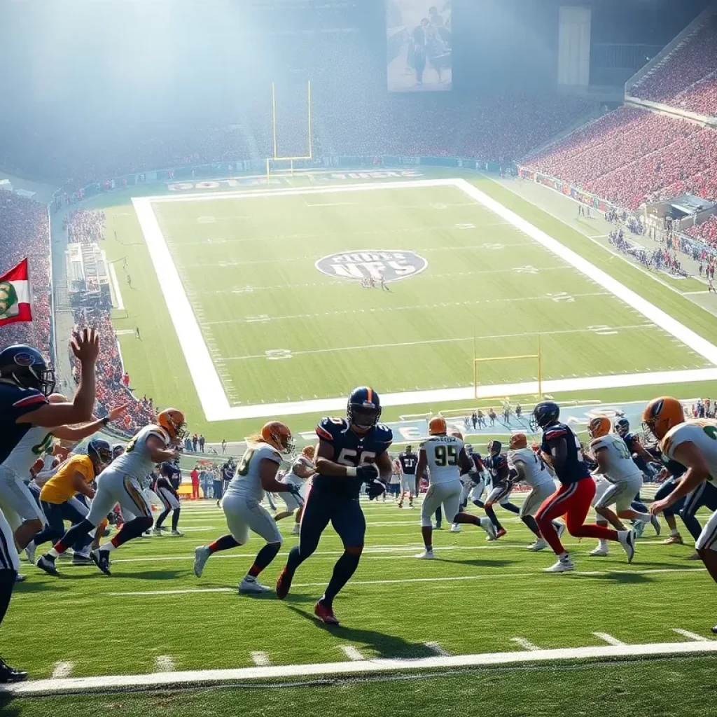 Dolphins and Colts players on the field during NFL game
