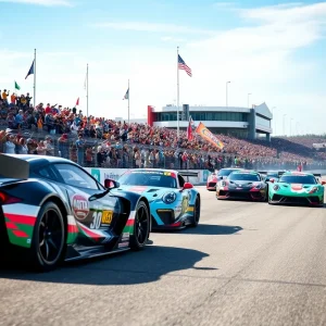 Cars racing at IMSA WeatherTech Championship in Indianapolis