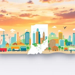 Visual representation of Indiana's economic development regions and community collaboration.