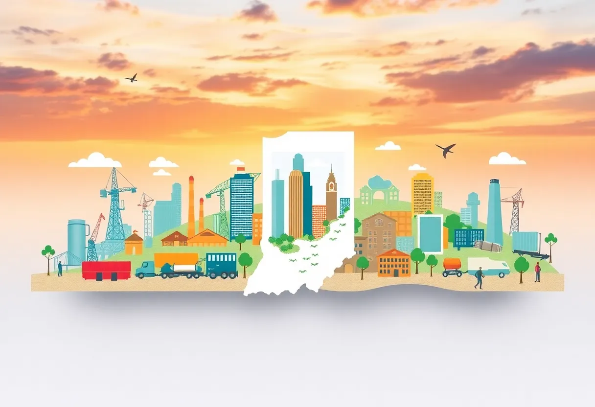 Visual representation of Indiana's economic development regions and community collaboration.