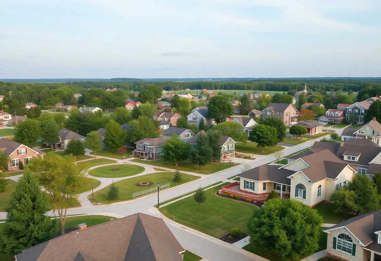 Scenic view of a charming Indiana town suitable for retirement living