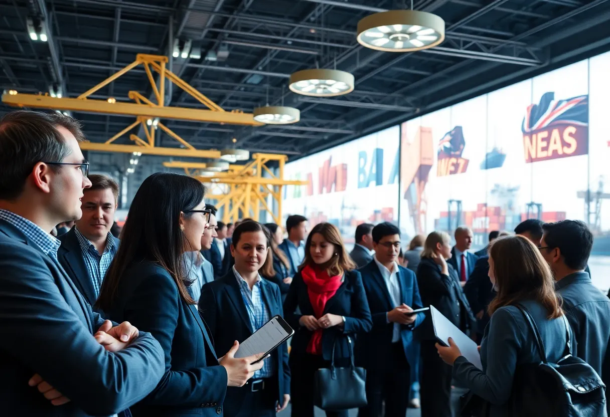 Business meeting illustrating international trade relations