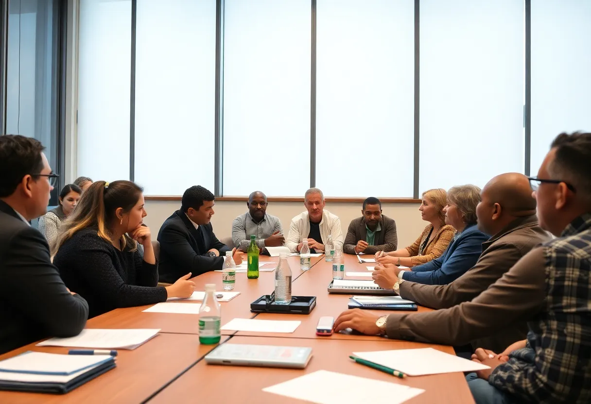 Residents of Indianapolis discussing concerns over proposed data centers