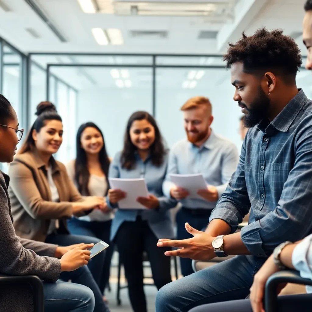Employees engaged in a training session focused on skill development.