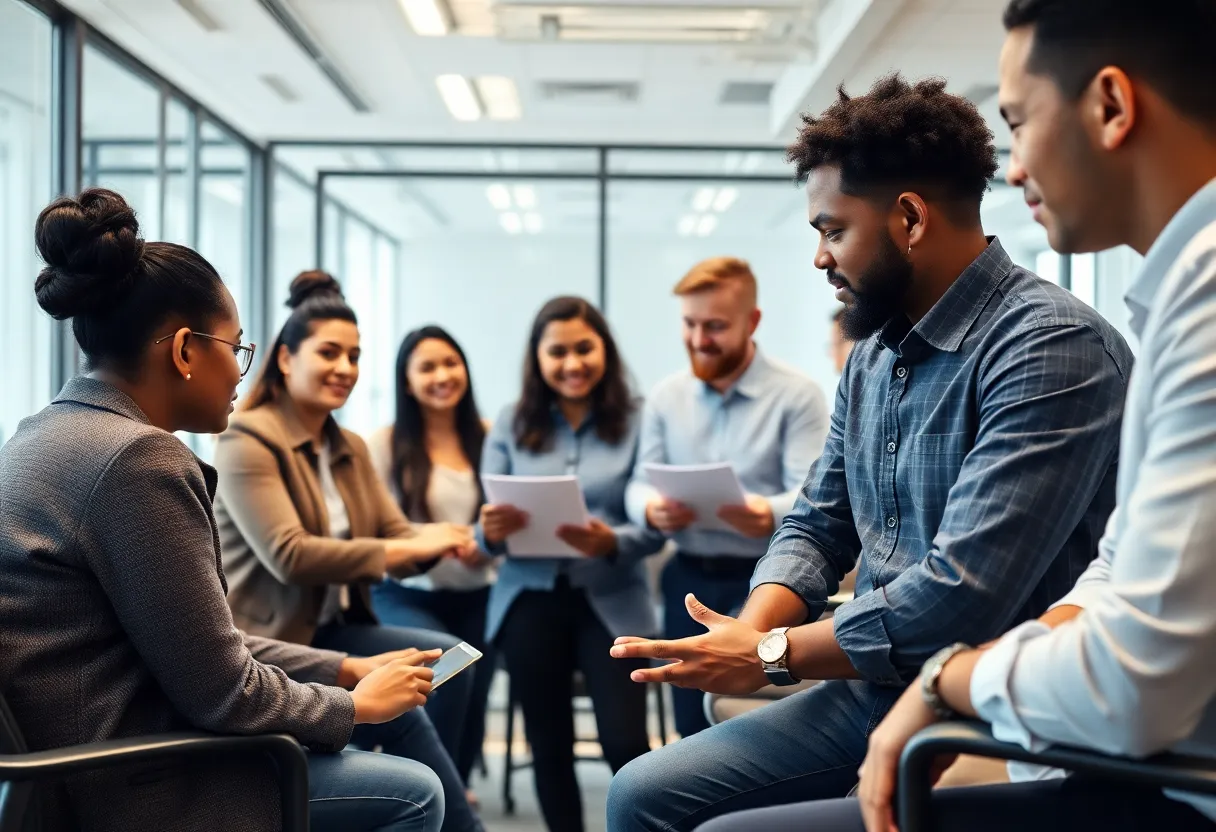 Employees engaged in a training session focused on skill development.