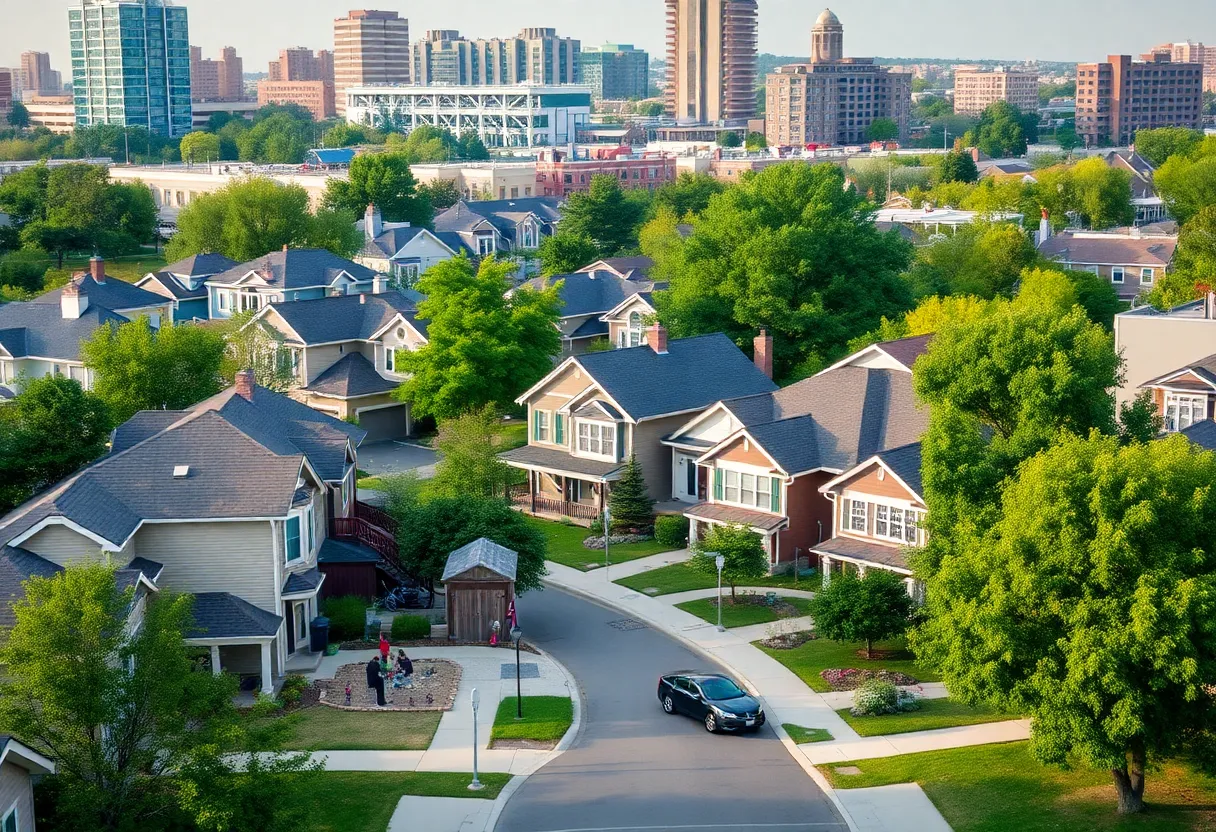 Residential neighborhoods in Indianapolis showcasing a variety of homes.