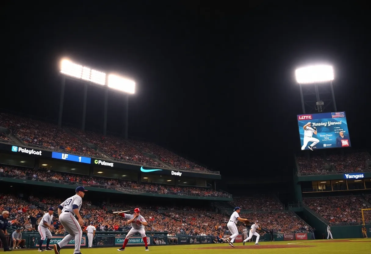 Celebrating Indianapolis Indians players on the field after a successful game