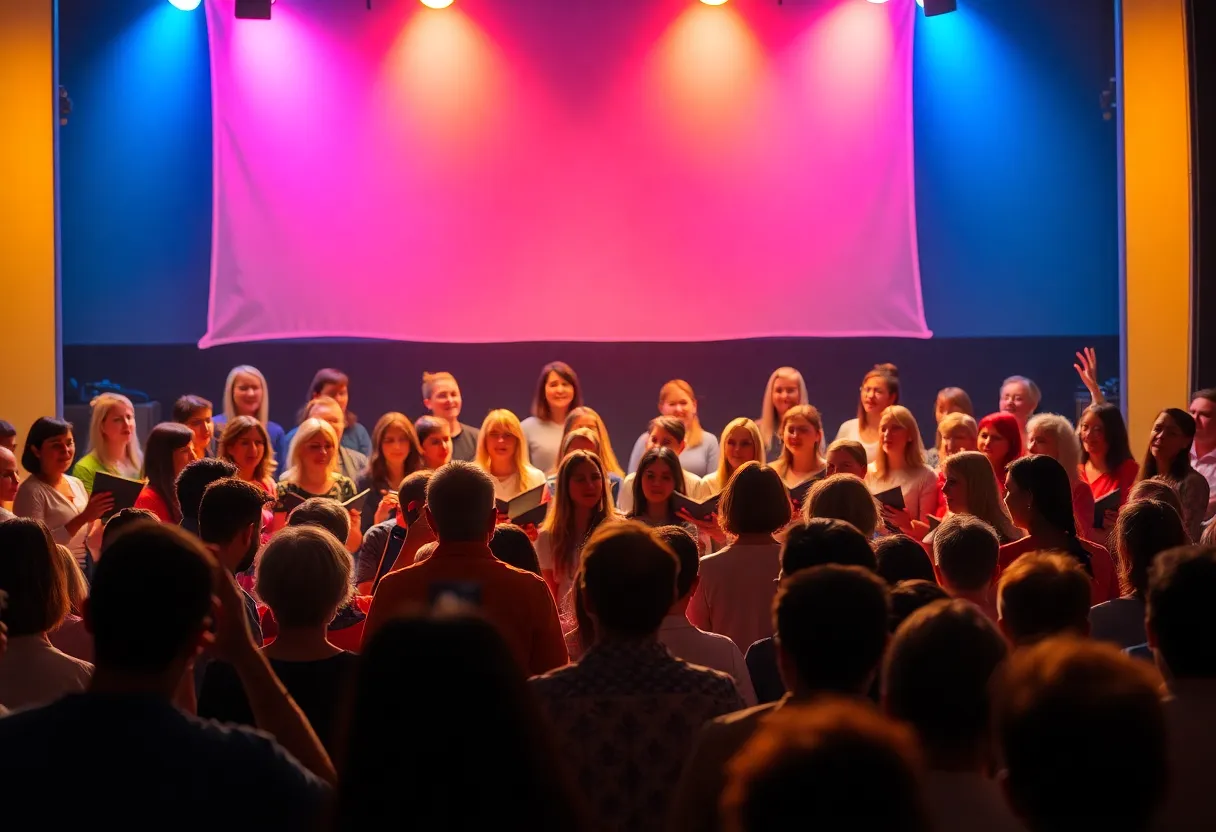 Leo High School Choir performing on stage during America's Got Talent finale