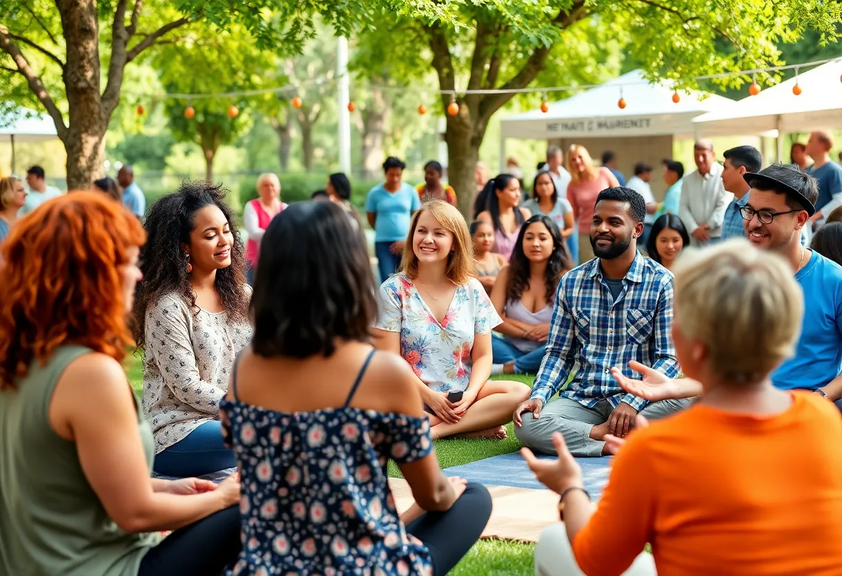 Participants at the Mental Health Expo in Indianapolis engaging in activities for mental wellness