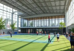 Aerial view of the new USA Gymnastics training center in Noblesville