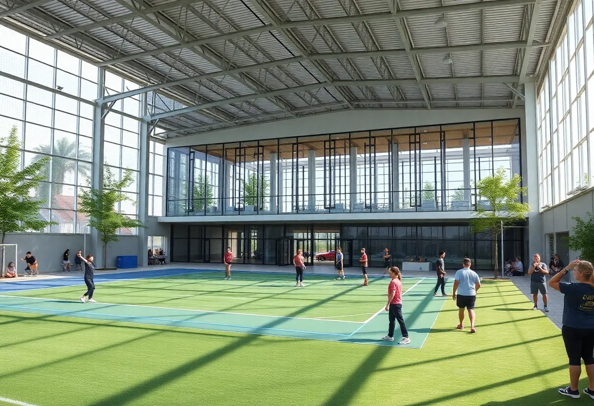 Aerial view of the new USA Gymnastics training center in Noblesville