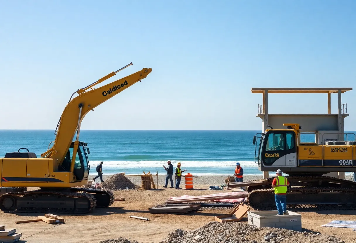 Construction site of the Ocean Safety Base Station at Kailua Beach Park