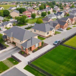 A well-maintained Owensboro neighborhood with green lawns and ongoing construction.