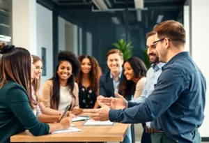 Employees engaged in a training session for workforce development