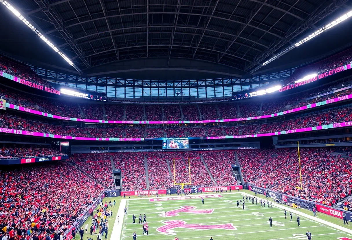 Los Angeles Rams game against the Indianapolis Colts promoting cancer awareness
