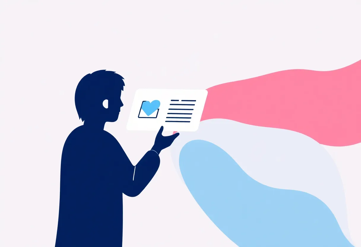 Abstract graphic representing social media account issues and legal action