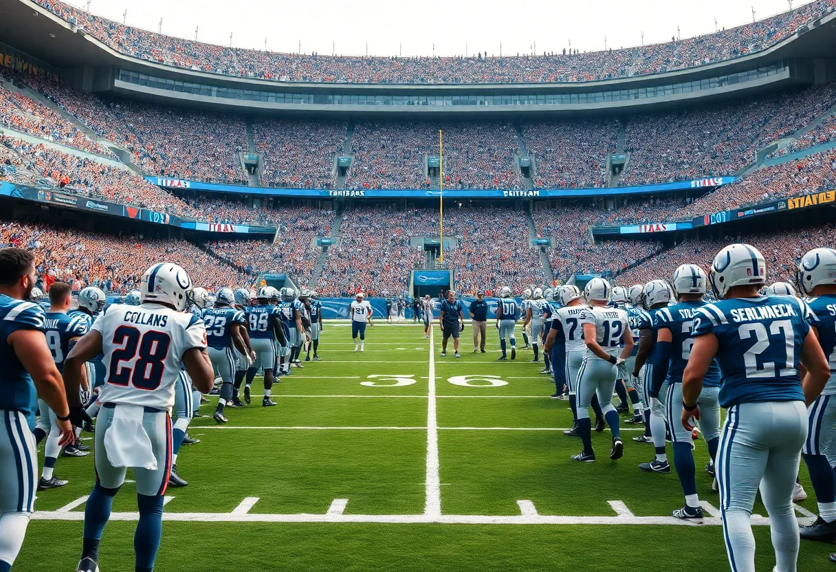 Football game between Tennessee Titans and Indianapolis Colts