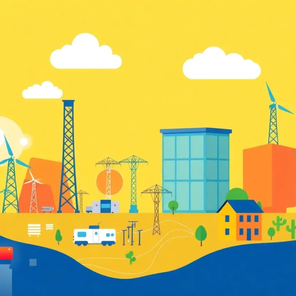 Abstract illustration symbolizing utility regulation and energy infrastructure