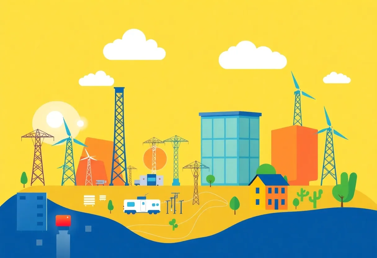 Abstract illustration symbolizing utility regulation and energy infrastructure