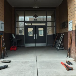 Maintenance issues at Uvalde school entrance