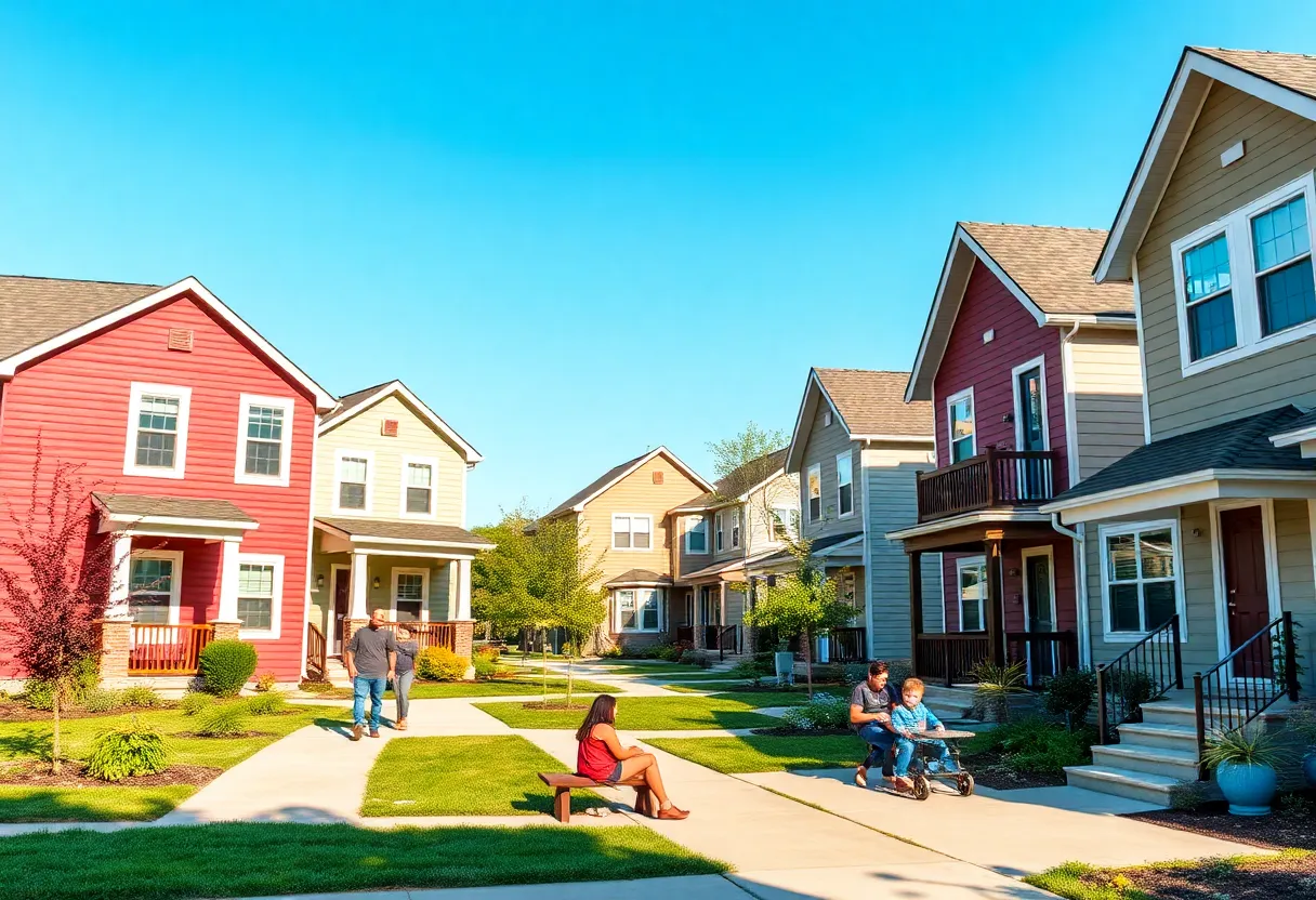 Neighborhood with affordable homes in Indianapolis