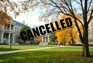 Campuses featuring a canceled event poster about cancel culture.