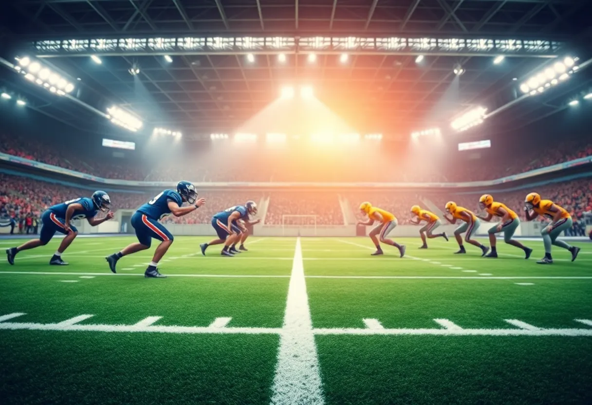 Football player in action representing linebacker position for Indianapolis Colts