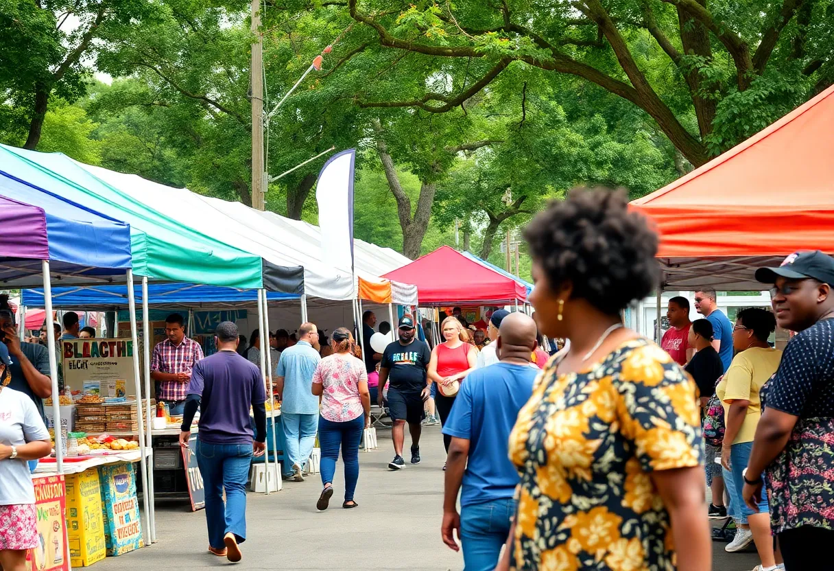 Crowd enjoying Daptoberfest festival with vendors and live music